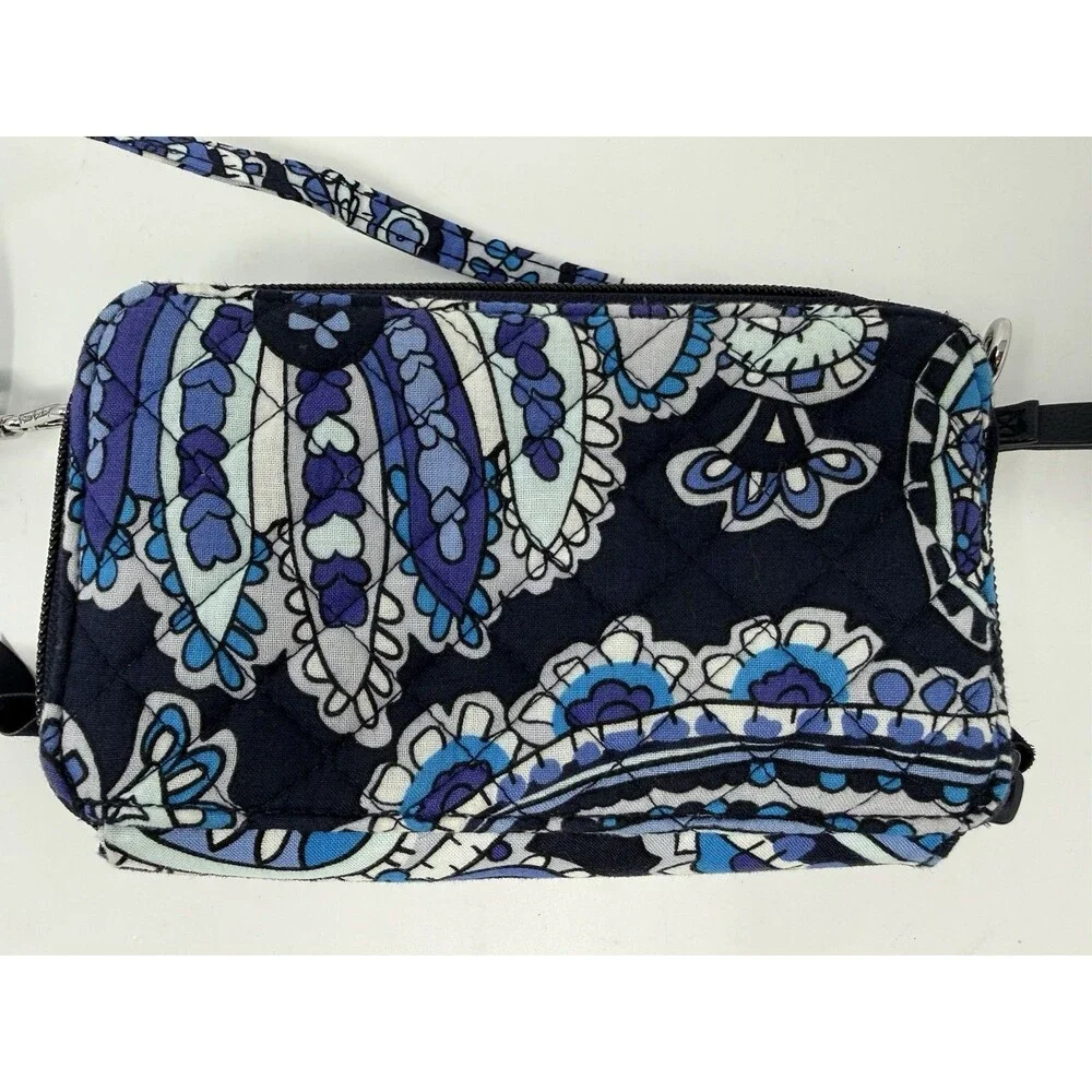 Vera Bradley Deep Night Paisley Smartphone Wristlet Crossbody Wallet Blue